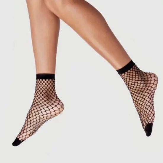 LECHERY Women's Fishnet Dress Nylons Socks (2 Pairs) - Black, One Size Fits Most image {5}