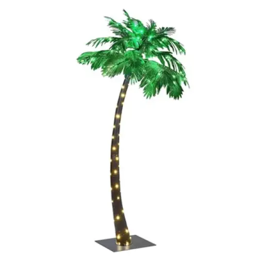LIGHTSHARE Electric Lighted Palm Tree LED Outdoor Light Stakes Green image {5}