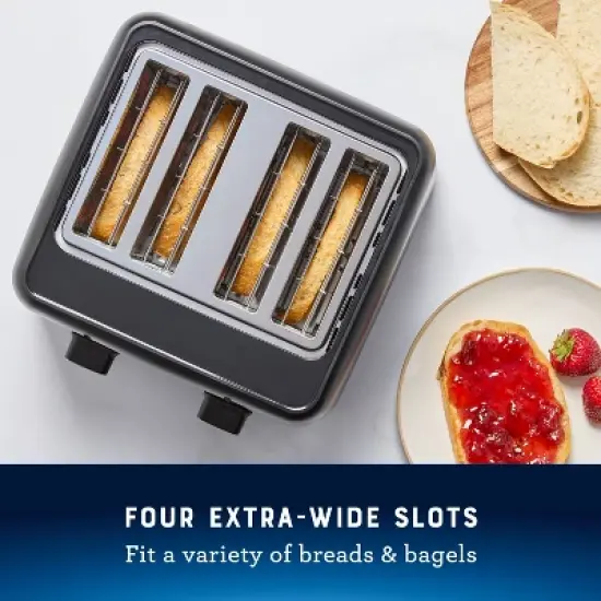 Oster 4-Slice Toaster With Extra-Wide Slots Black: Bagel & Bread Toaster, 1560W, Kitchen Aid, Spot Clean image {1}