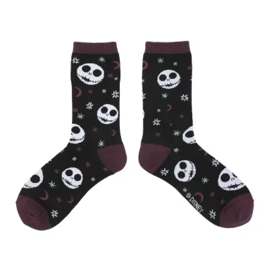Nightmare Before Christmas Black and Purple Women's Crew Socks image {2}