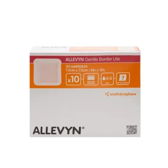 Smith & Nephew Allevyn Gentle Border Lite Thin Foam Dressing 3 x 3" Square Hydrocellular Foam 66800834 10 per Box image {2}