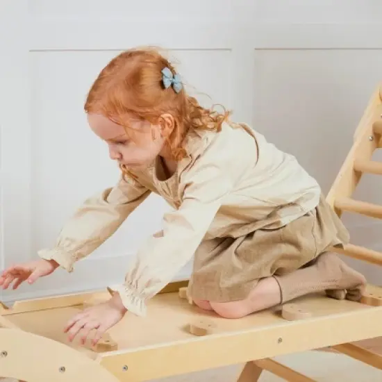 Tiny Land&reg; Pikler Triangle 7-in-1 Montessori Climbing Set image {5}