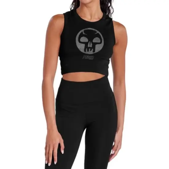 Women's Magic The Gathering Black Symbol Sleeveless Crop Top Tank image {5}