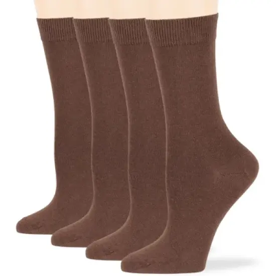 Women Cotton Solid Dress Socks - 4 Pack - Black, Brown, Blue, Grey, Beige  Khaki Shoe Size 5-9 M, 8-12 L | 7BIGSTARS KINGDOM image {13}