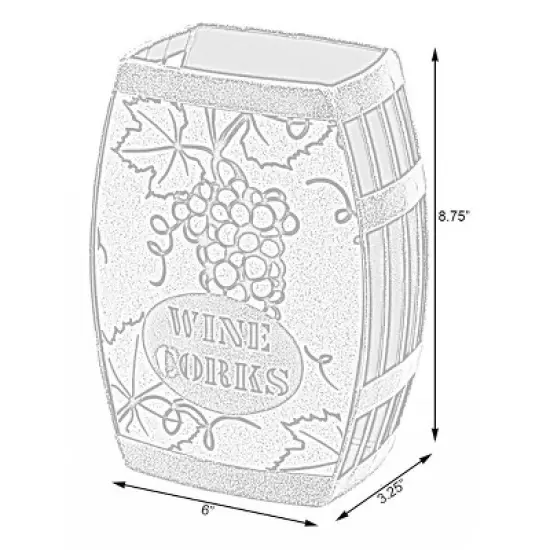 Vintiquewise Vintage Decorative Metal Barrel Shaped Tabletop Countertop Wine Cork Holder image {5}