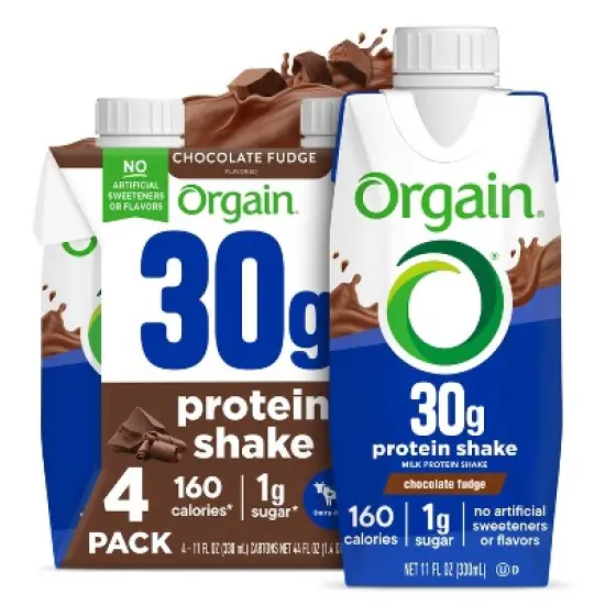Orgain 30g Protein Shake - Chocolate - 4pk/11 fl oz image {9}