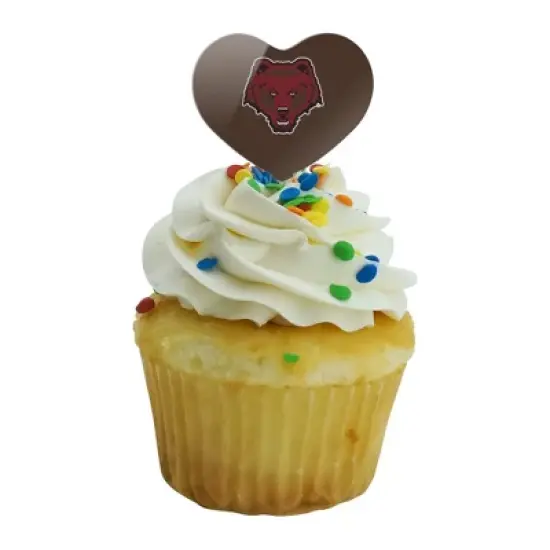 Brown University Primary Logo Heart Love Cupcake Picks Toppers Decoration Set of 6 image {4}
