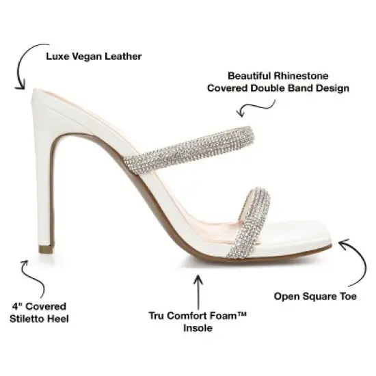 Journee Collection Womens Reena Tru Comfort Foam Open Toe High Stiletto Pumps White 6.5 image {7}