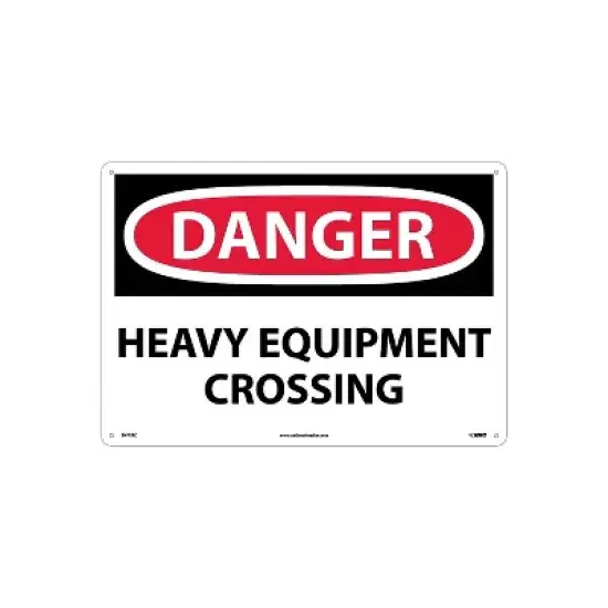 National Marker Danger Signs; Heavy Equipment Crossing 14X20 Rigid Plastic D471RC image {1}