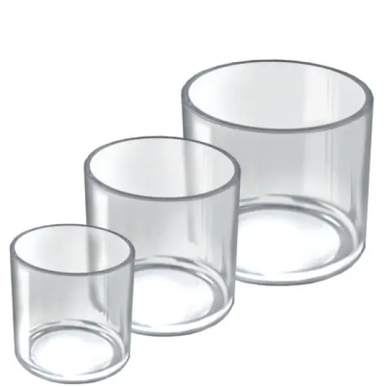 Azar Displays 4", 5", 6" Dia. Deluxe Clear Acrylic Cylinder Bin Set for Counter image {2}