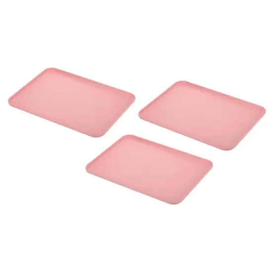 Unique Bargains PP Plastic Reusable Lightweight Durable Tray Rectangle 3 Pcs image {5}