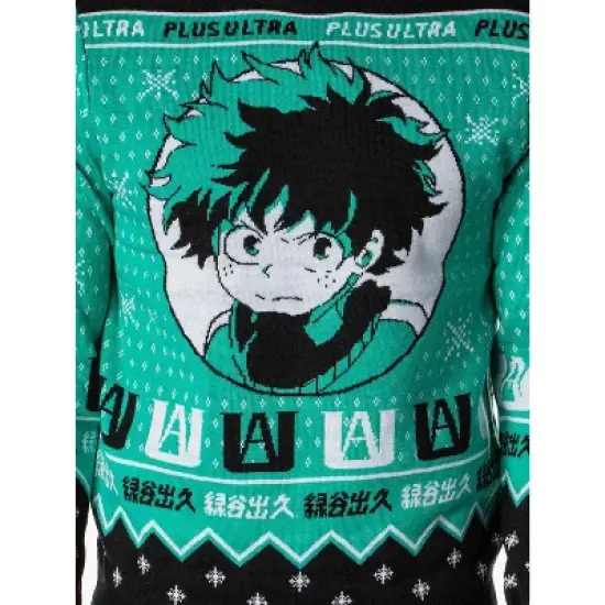 My Hero Academia Men's Plus Ultra Deku Izuku Midoriya Ugly Sweater Pullover image {3}