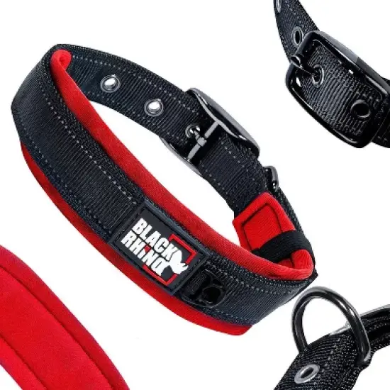 Black Rhino Ultra Soft Neoprene Padded Dog Collar for All Breed image {2}
