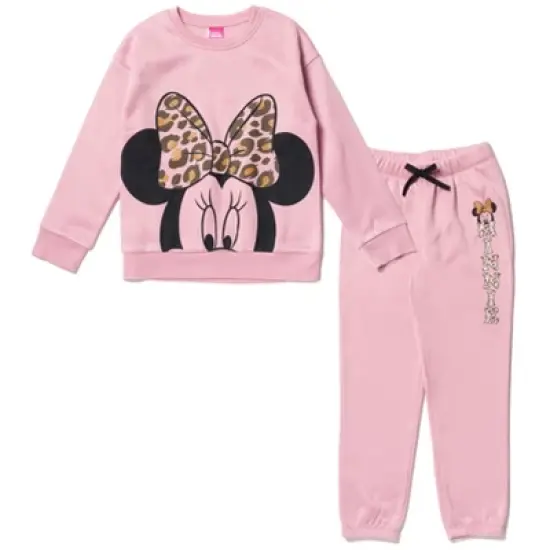 Disney Lilo & Stitch Minnie Mouse Girls Fleece Sweatshirt and Jogger Pants Little Kid to Big Kid  image {7}