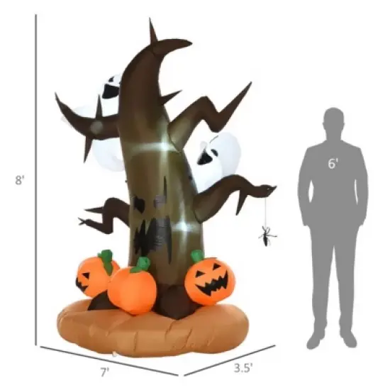 Syemin Inflatable Holiday Decorations Halloween Inflatable Dead Tree Pumpkin Kalolary Halloween Decoration Yard Lawn Decor, Brown, 39.5"*82.7"*94.5" image {1}