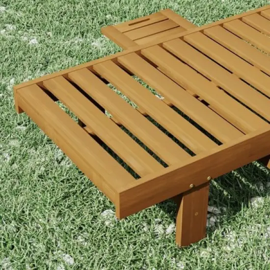 HOMLUX Outdoor Patio Lounge Chair Chaise Recliner with Adjustable Backrest & Side Tray image {4}