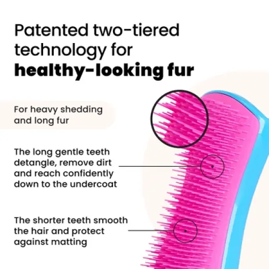 Pet Teezer De-Shedding Large Dog Grooming Brush - Pink image {3}