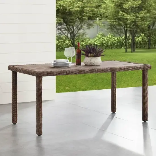 Bradenton Outdoor Rectangular Dining Table Weathered Brown - Crosley image {1}