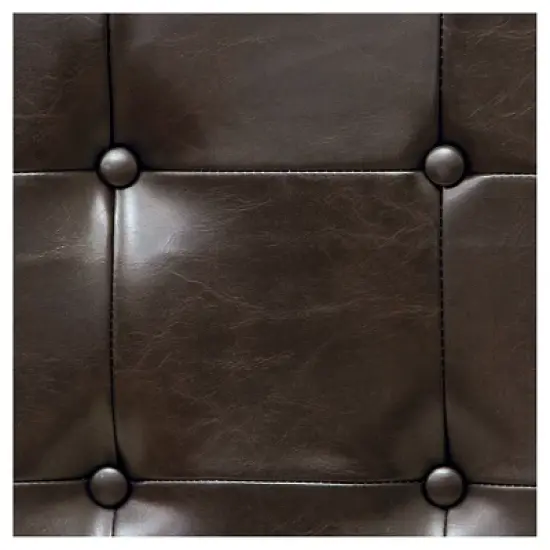California/King Austin Tufted Bonded Leather Headboard Brown - Christopher Knight Home image {2}