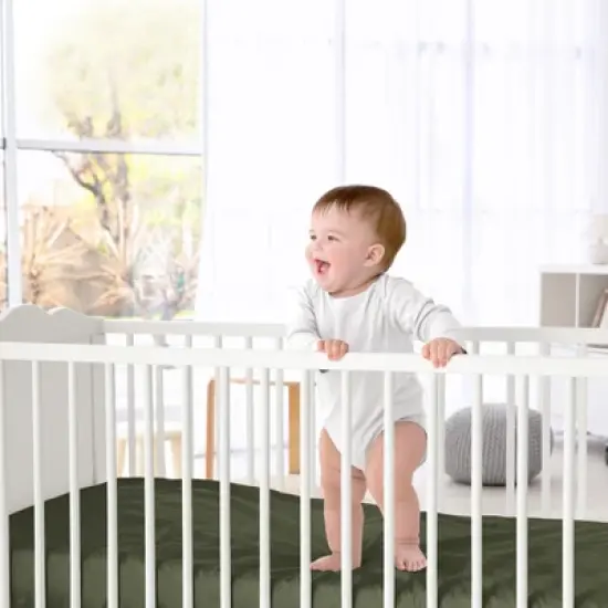 Sweet Jojo Designs Boy Girl Gender Neutral Unisex Fitted Crib Sheets Set Watercolor Woodland Forest Animals Green Brown White 2pc image {4}