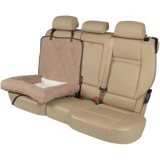 PetSafe Happy Ride Waterproof & Machine Washable Dog Car Bed Seat Cover for Cars and Trucks, Brown (40"L x 23"W x 5"H) image {4}