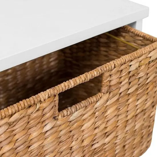 BirdRock Home Seagrass 2-Tier File Cubby Cabinet - Natural image {2}