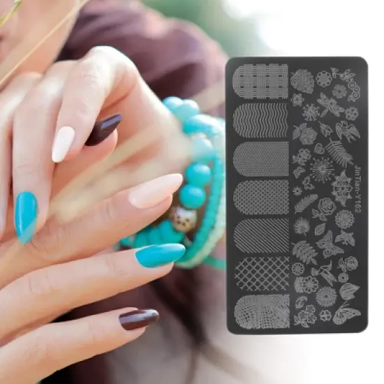 Unique Bargains Colorful Nail Art Stamp JinTian-Y162 Silver Tone 1 Pc image {4}