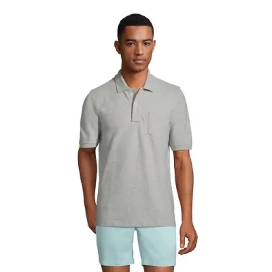 Lands' End Men's Short Sleeve Comfort First Solid Mesh Polo With Pocket image {9}