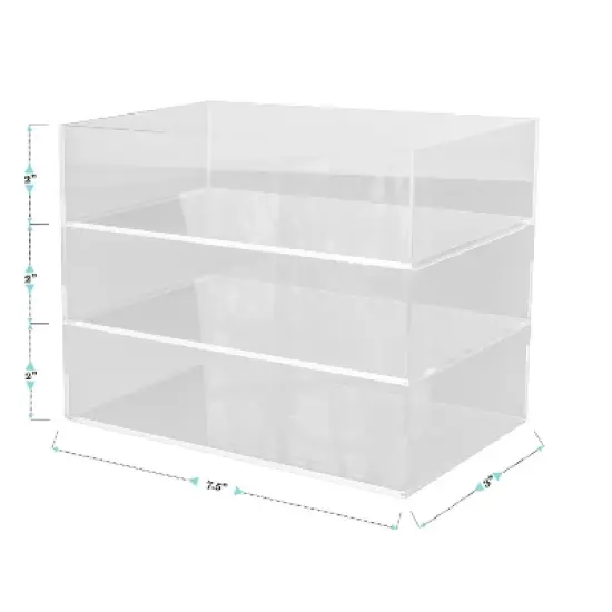 Martha Stewart Brody 3 Pack Stack and Slide Plastic Tray Office Desktop Organizer, 3" x 7.5" image {6}