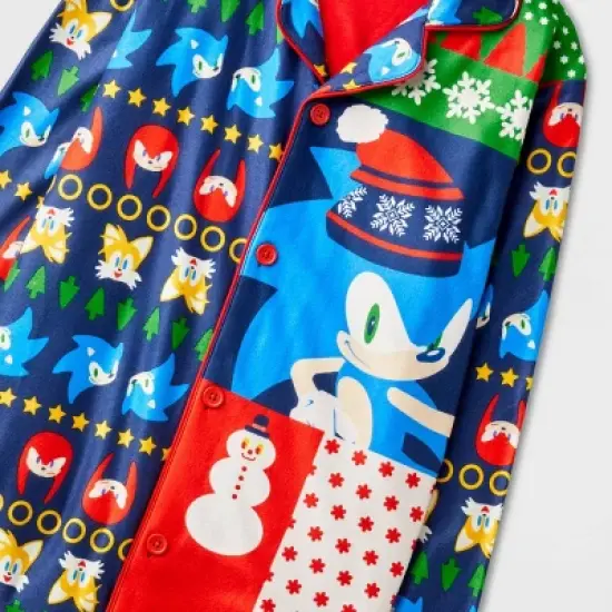 Boys' Sonic the Hedgehog Coat Pajama Set - Navy Blue image {2}