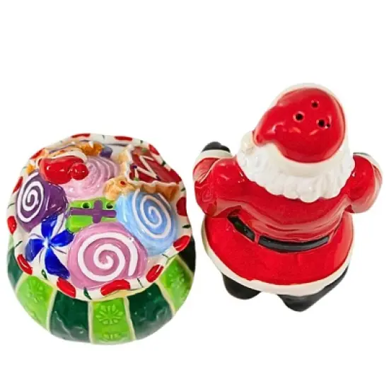Christopher Radko 4.5 Inch Splendid Santa Salt & Pepper Set Christmas Salt And Pepper Shaker , Home For The Holiday (2PC) image {1}