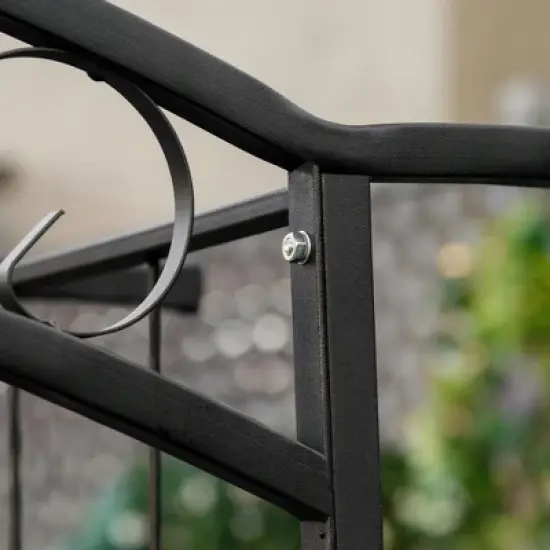 Resenkos Garden Arch Plant Support Trellis,7Ft Garden Arch Arbor, Metal Arch Trellis for Climbing Vines, Garden Archway Matte Black image {7}