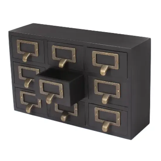Kate and Laurel Apothecary Wood Desk Drawer Set, 9 Drawers image {2}