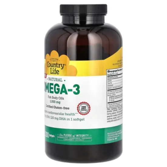 Country Life Natural Omega-3, 1,000 mg, 300 Softgels image {2}