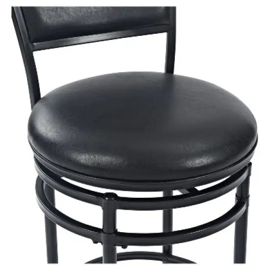 Rachel Swivel Barstool Black with Cushion - Crosley image {3}