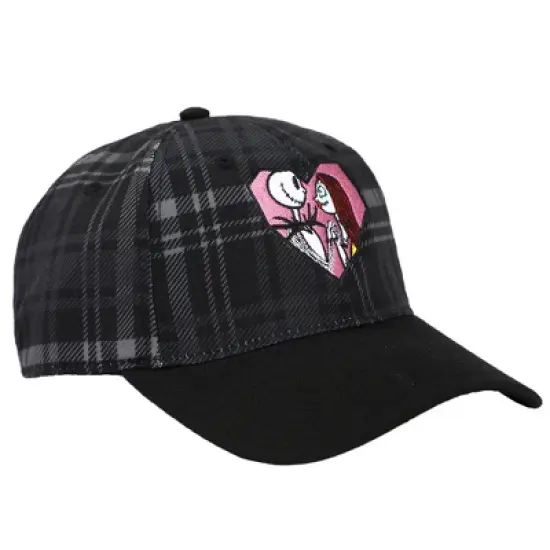Nightmare Before Christmas Embroidered Plaid Color Block Cap image {3}