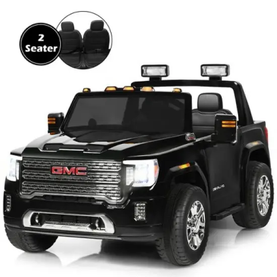 12V 2-Seater Licensed GMC Kids Ride On Truck RC Electric Car w/Storage Box White\ Black\Blue\Pink\ Red image {9}