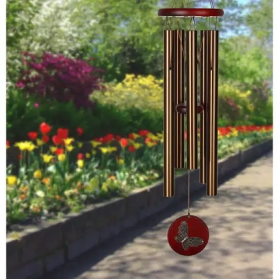 Woodstock Wind Chimes Signature Collection, Woodstock Habitats Chime, 26'' Bronze Butterfly Wind Chime HCBRB image {1}