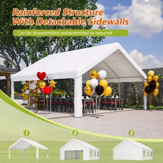 Gulches 20x20 FT Party Tent with 2 Storage Bags & Removable Sidewalls, Ideal Outdoor Canopy Gazebo for Weddings, BBQs, Camping, and Commercial Use image {5}