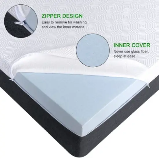 Wuleitex 10 Inch Medium Cooling Gel Memory Foam Mattress with Breathable Cover image {3}