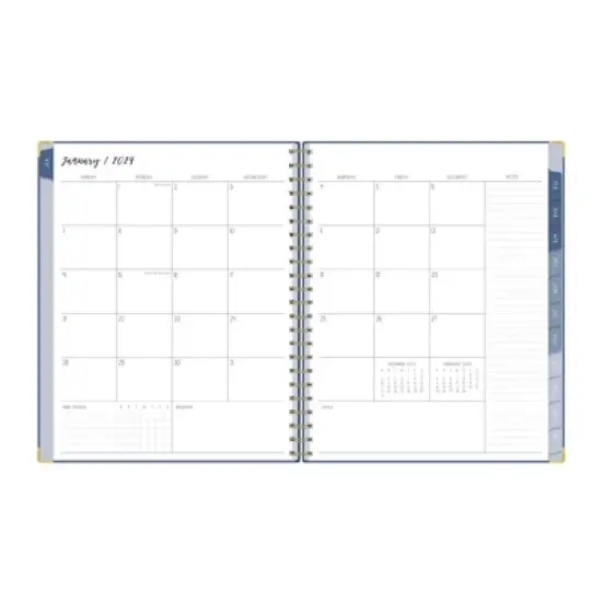 Ivory Paper Co 2024 Planner 11"x8.5" Weekly/Monthly Wirebound Navy image {5}