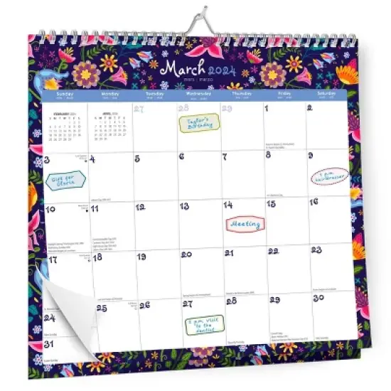 StarGifts 2023-2024 Wall Calendar 12"x12" Floral Splendor image {3}