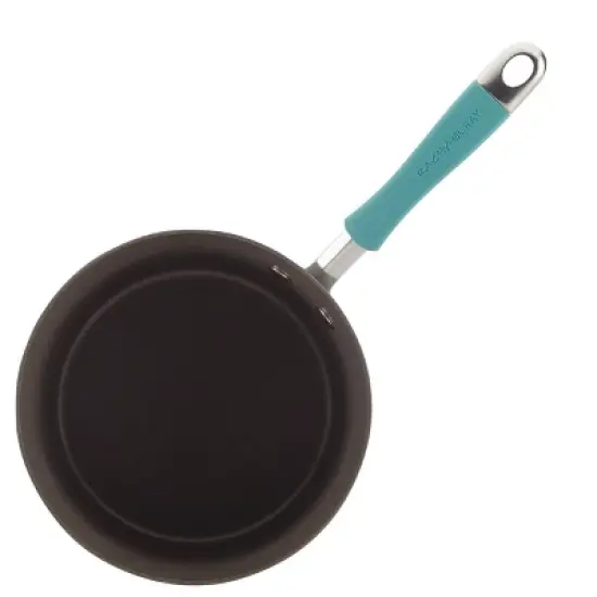 Rachael Ray Cucina 3qt Hard Anodized Nonstick Saucepan with Lid Blue Handles image {2}