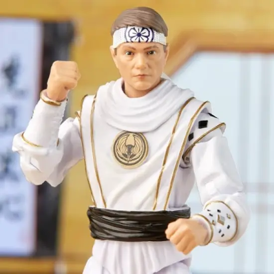 Power Rangers Lightning Collection Mighty Morphin X Cobra Kai Daniel LaRusso Morphed White Crane Ranger Action Figure (Target Exclusive) image {2}