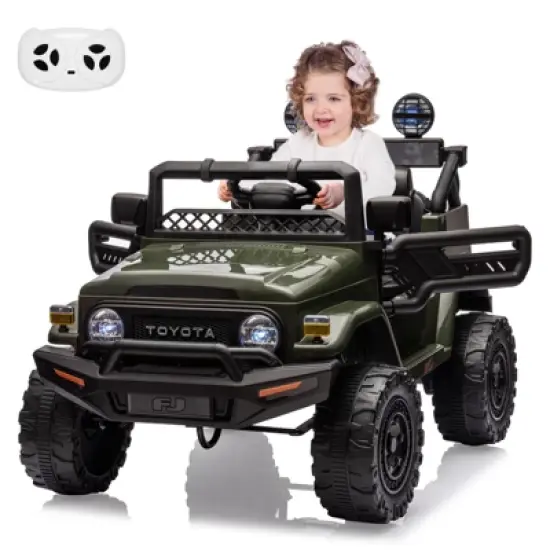 Electric Car, Licensed Toyota 12V Ride-On Car, for Kids with RC, Music, LED Lights, Double Doors, Safety Belt image {8}