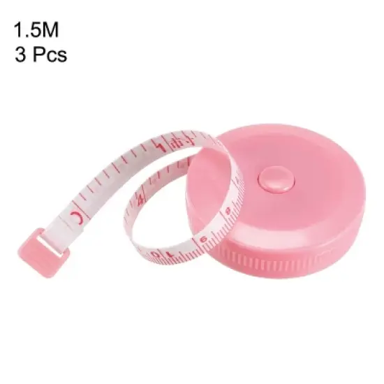 Unique Bargains Metric Inch Retractable Soft Dual Sided Measuring Tape 3 Pcs image {1}