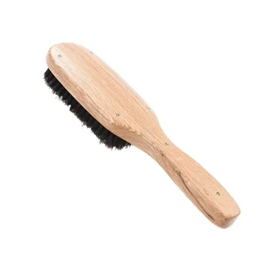Bass Brushes - Men's Hair Brush Wave Brush with 100% Pure Premium Natural Boar Bristle FIRM Natural Wood Handle 9 Row/Wave Style Oak Wood image {3}