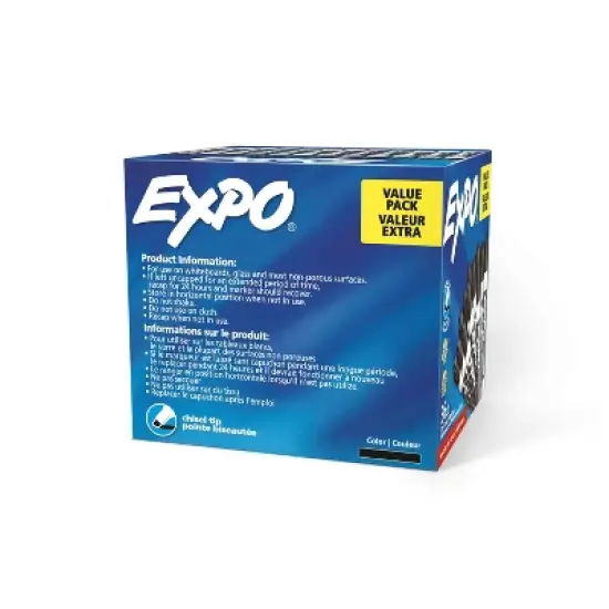 Expo 36ct Lo Odor Markers Chisel Black: Bold Dry Erase Whiteboard Markers Bulk for Office & Art image {7}