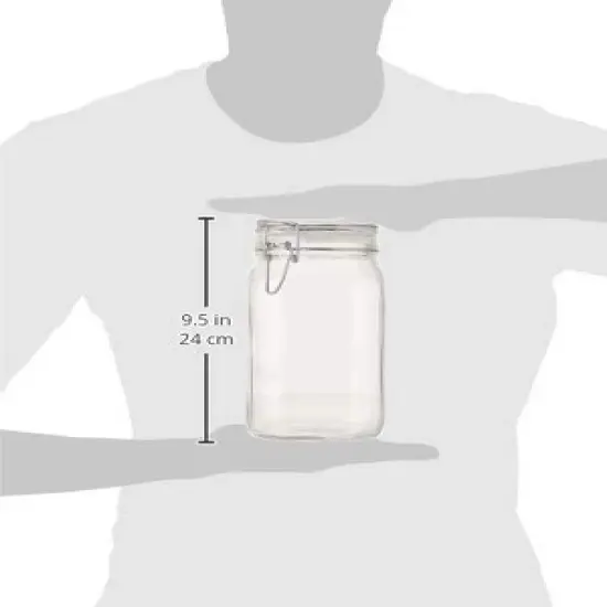Bormioli Rocco Fido Clear Glass Jar with 85 mm Gasket, 1.5 Liter (Pack of 2) image {2}
