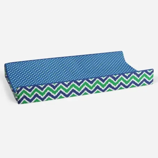 Bacati - MixNMatch Blue/Green Pin Dots Changing Pad Cover image {2}